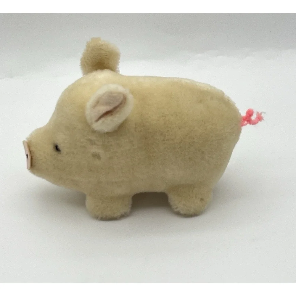 Vintage Dakin Wool Pig Plush 4 3/4